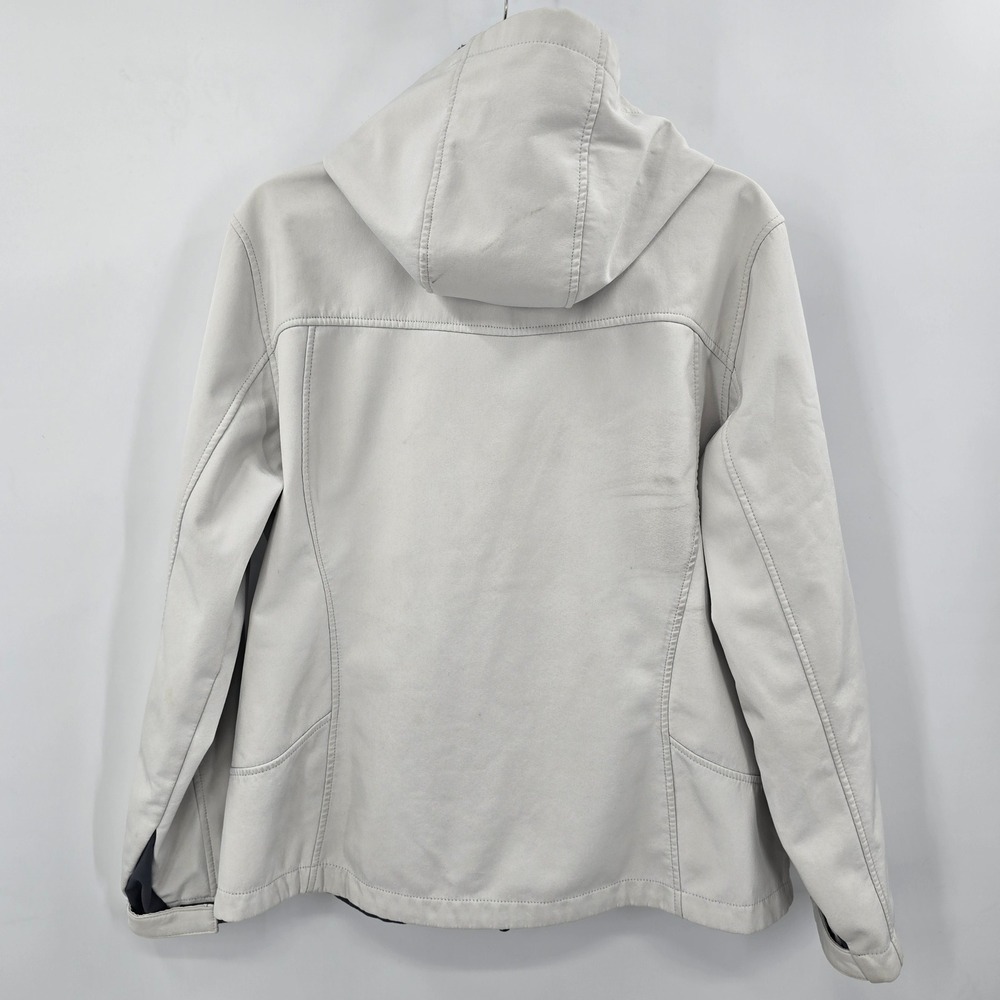 Free Country Womens XL White Softshell Jacket Hooded Lined Zip Up - Picture 2 of 10